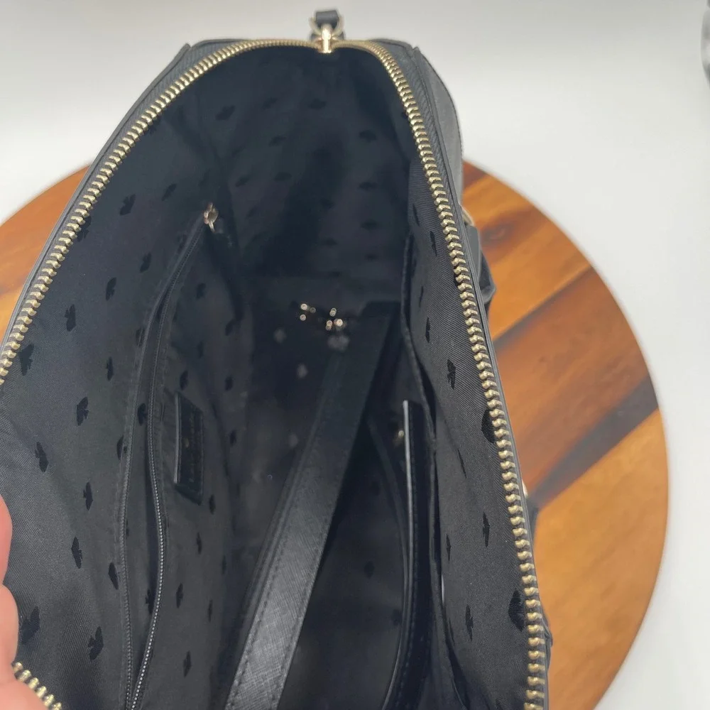 Kate Spade‎ Black Leather Satchel Handbag Purse With Crossbody Strap